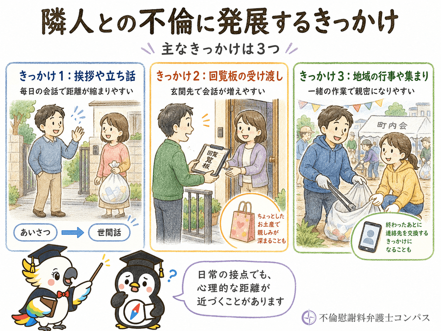 １章　隣人との不倫に発展するきっかけ３つ